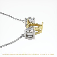 14K Yellow & White Accent Stones Necklace Setting Image