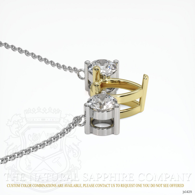 18K Yellow & White Accent Stones Necklace Setting