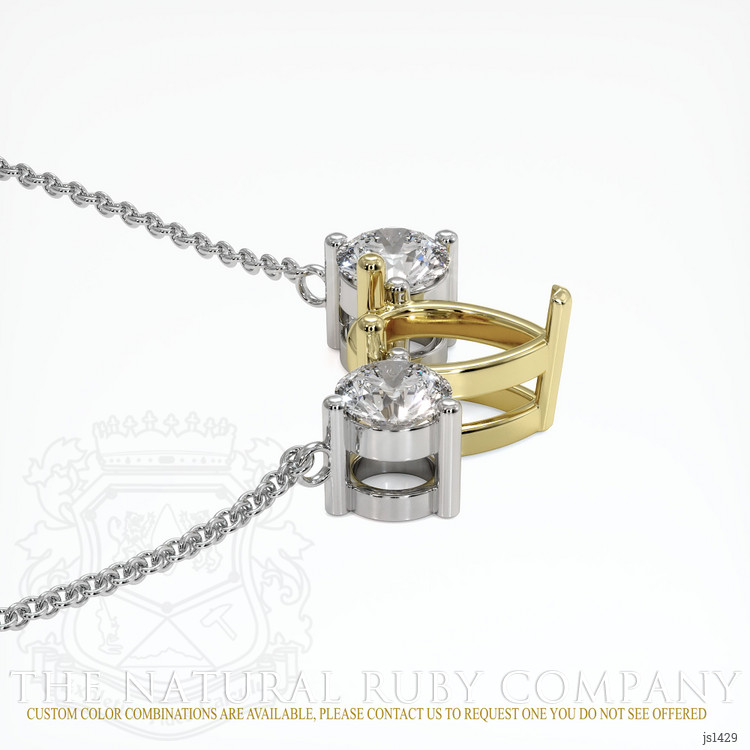 18K Yellow & White Accent Stones Necklace Setting