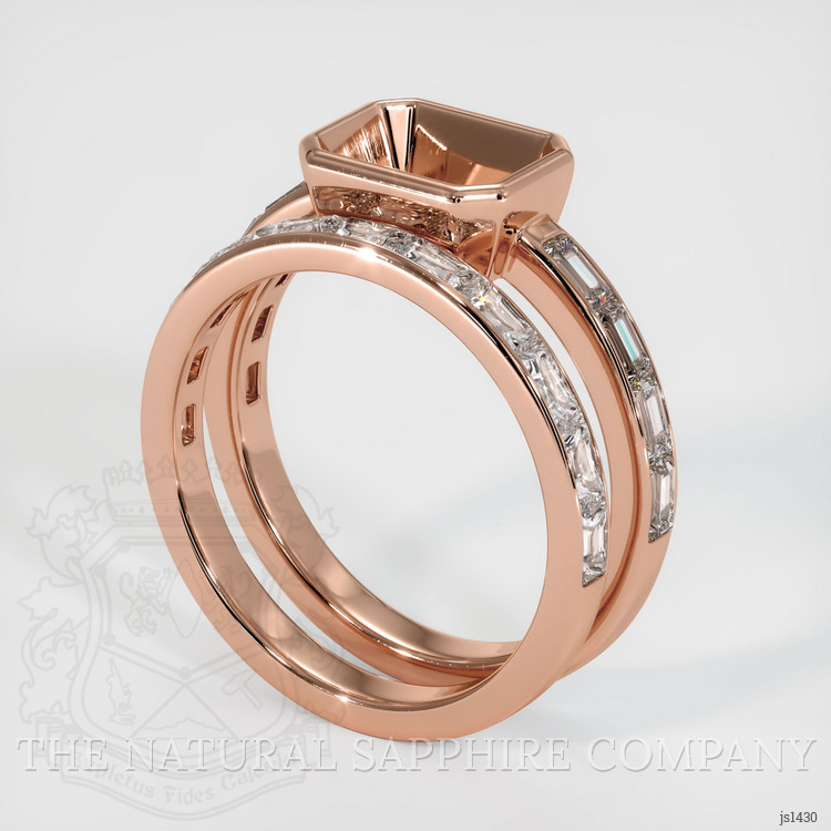 14K Rose Gold Accent Stones Ring Setting