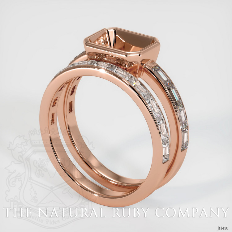 14K Rose Gold Accent Stones Ring Setting