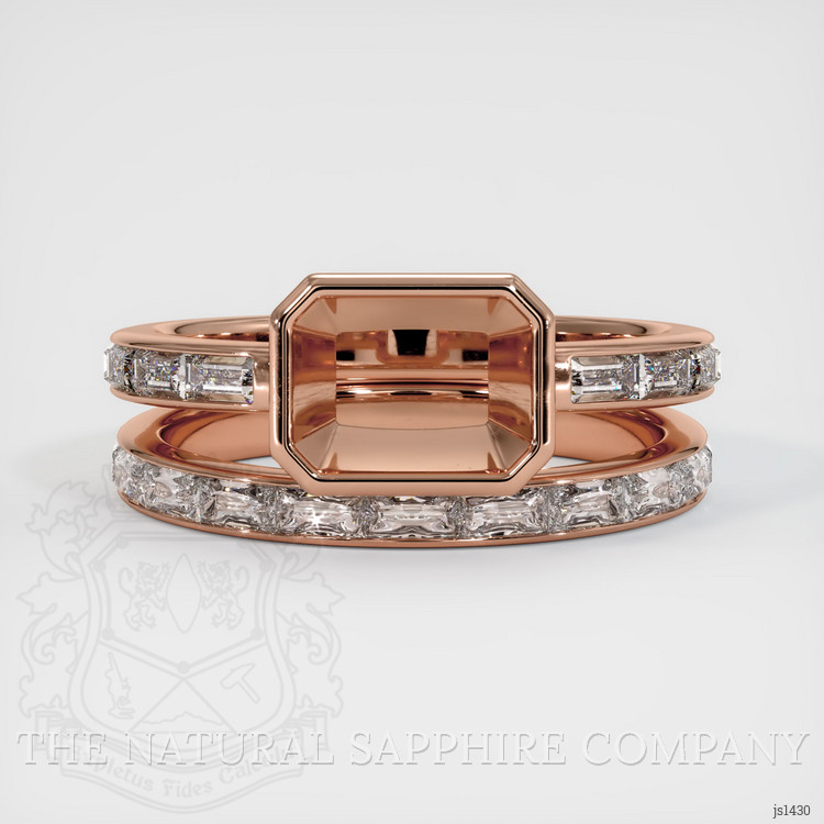 14K Rose Gold Accent Stones Ring Setting