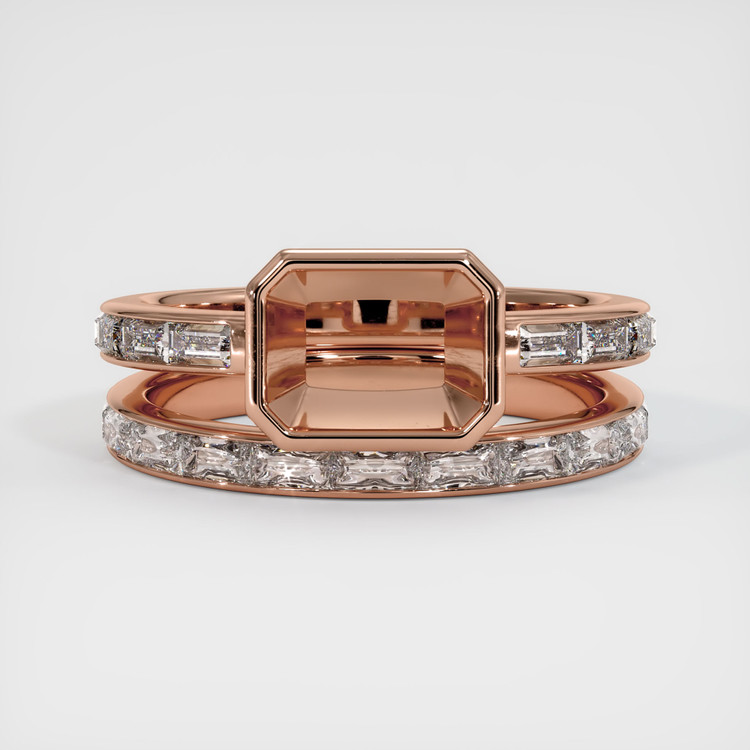 14K Rose Gold Accent Stones Ring Setting