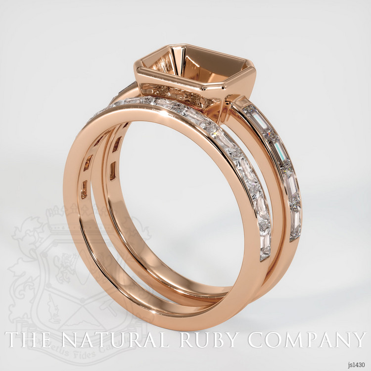 18K Rose Gold Wedding Set Ring Setting