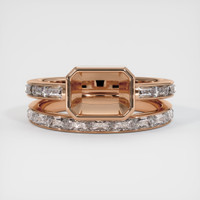 18K Rose Gold Wedding Set Ring Setting Image