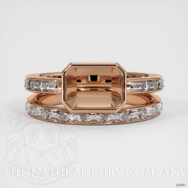 18K Rose Gold Wedding Set Ring Setting