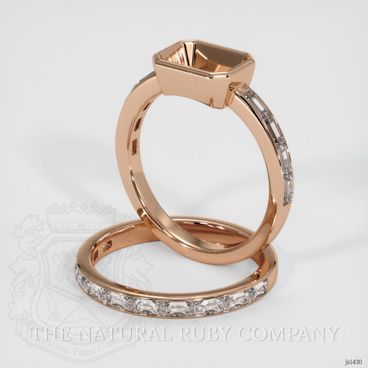 18K Rose Gold Wedding Set Ring Setting