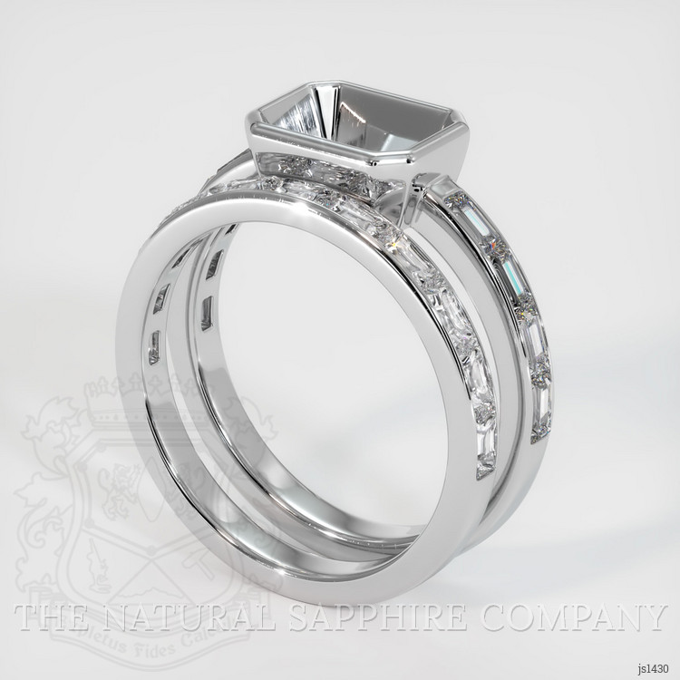 14K White Gold Accent Stones Ring Setting