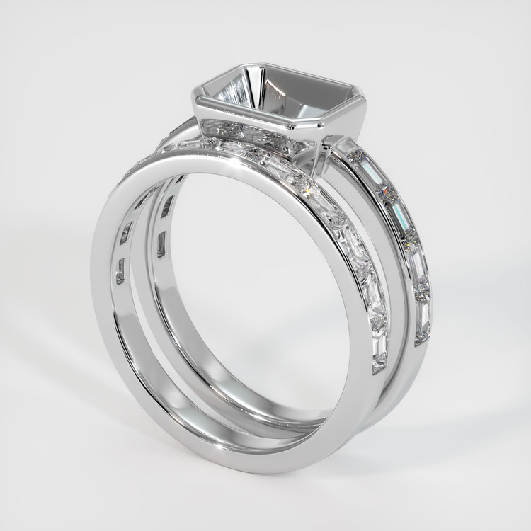 14K White Gold Accent Stones Ring Setting