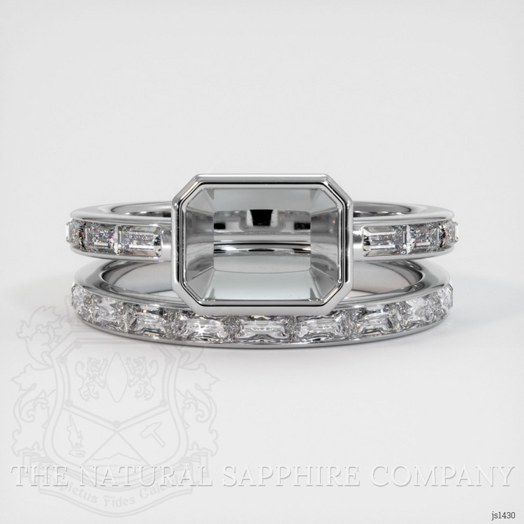 14K White Gold Accent Stones Ring Setting