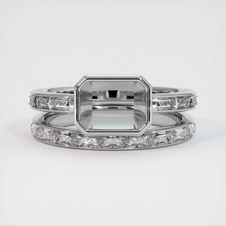 14K White Gold Accent Stones Ring Setting