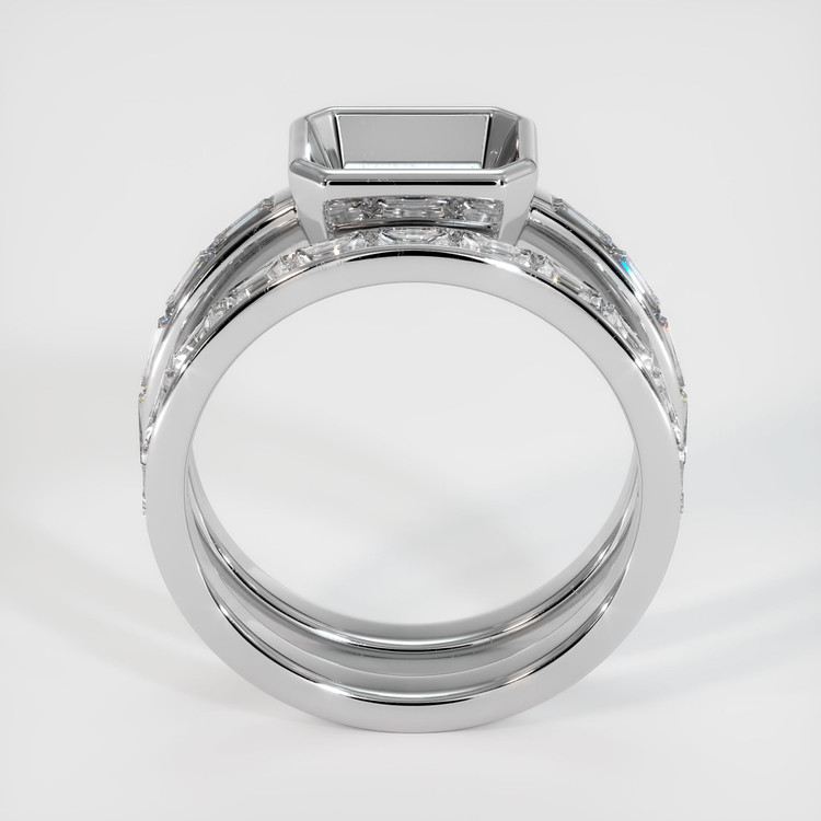 14K White Gold Accent Stones Ring Setting