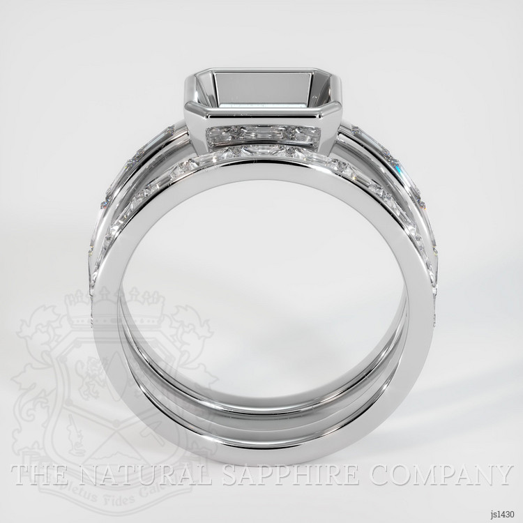 14K White Gold Accent Stones Ring Setting