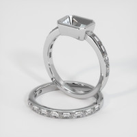 18K White Gold Wedding Set Ring Setting Image