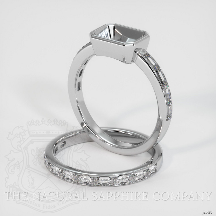 18K White Gold Accent Stones Ring Setting