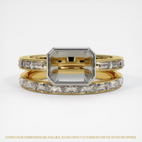 14K White & Yellow Accent Stones Ring Setting Image