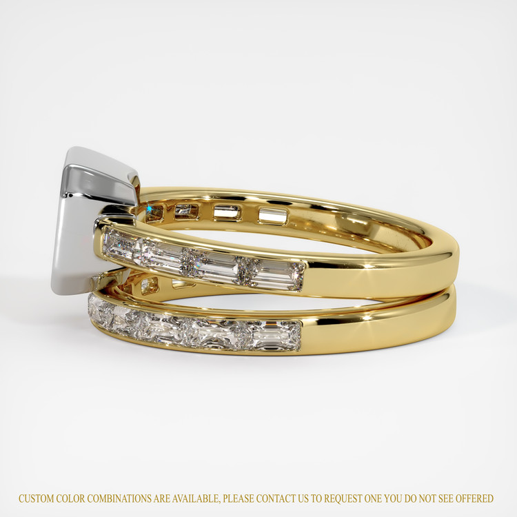 14K White & Yellow Accent Stones Ring Setting