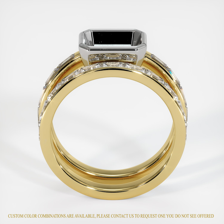 14K White & Yellow Accent Stones Ring Setting