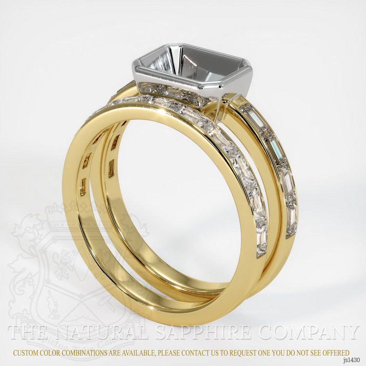 18K White & Yellow Accent Stones Ring Setting