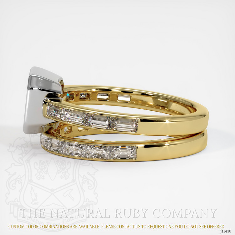18K White & Yellow Accent Stones Ring Setting