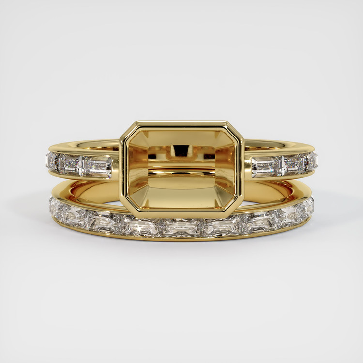 10K Yellow Gold Accent Stones Ring Setting