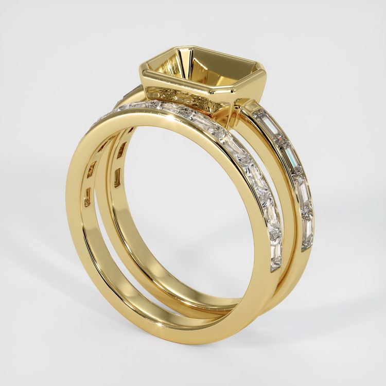 14K Yellow Gold Wedding Set Ring Setting