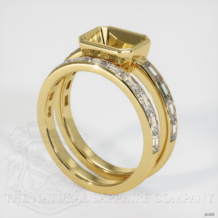 18K Yellow Gold Accent Stones Ring Setting