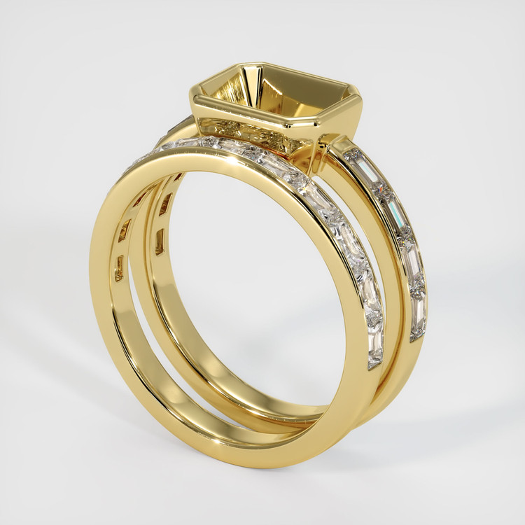 18K Yellow Gold Wedding Set Ring Setting