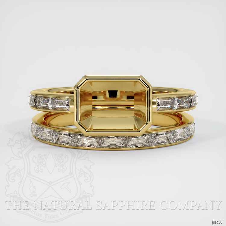 18K Yellow Gold Accent Stones Ring Setting