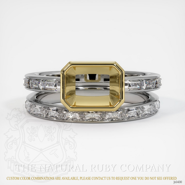 14K Yellow & White Accent Stones Ring Setting