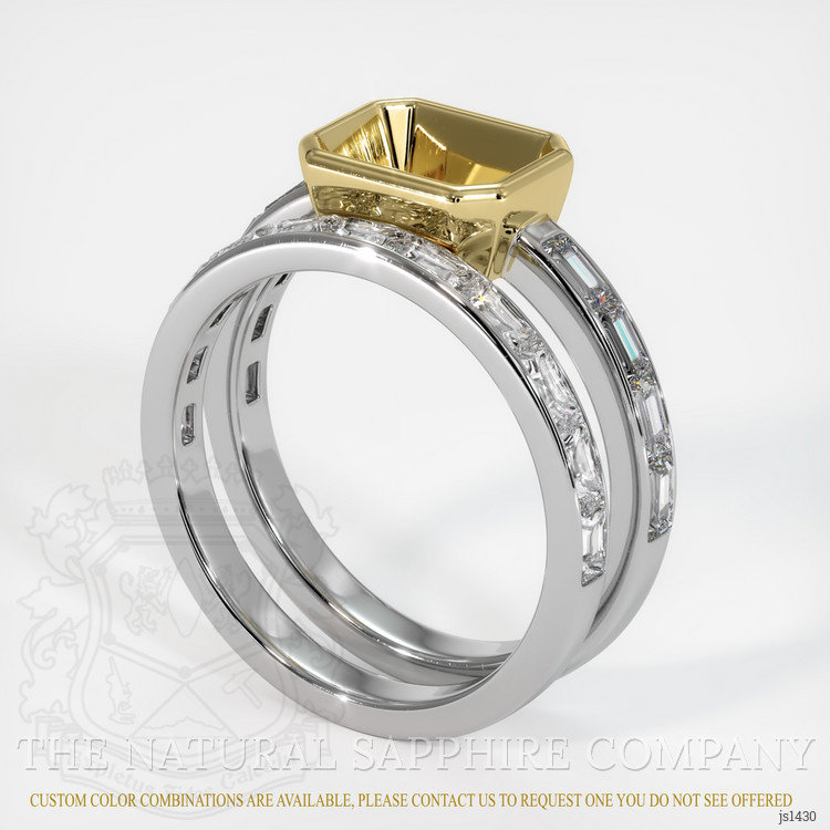 18K Yellow & White Accent Stones Ring Setting