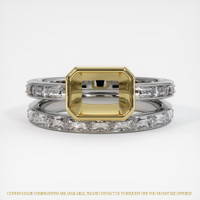 18K Yellow & White Wedding Set Ring Setting Image