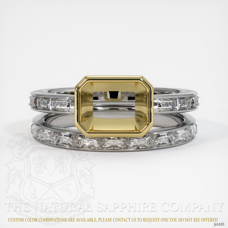 18K Yellow & White Accent Stones Ring Setting