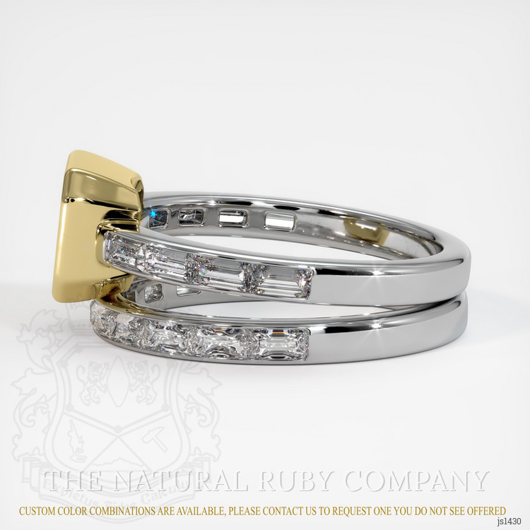 18K Yellow & White Accent Stones Ring Setting
