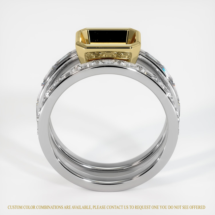 18K Yellow & White Accent Stones Ring Setting