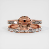 14K Rose Gold Wedding Set Ring Setting Image