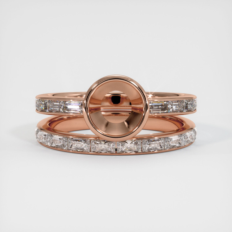 14K Rose Gold Wedding Set Ring Setting