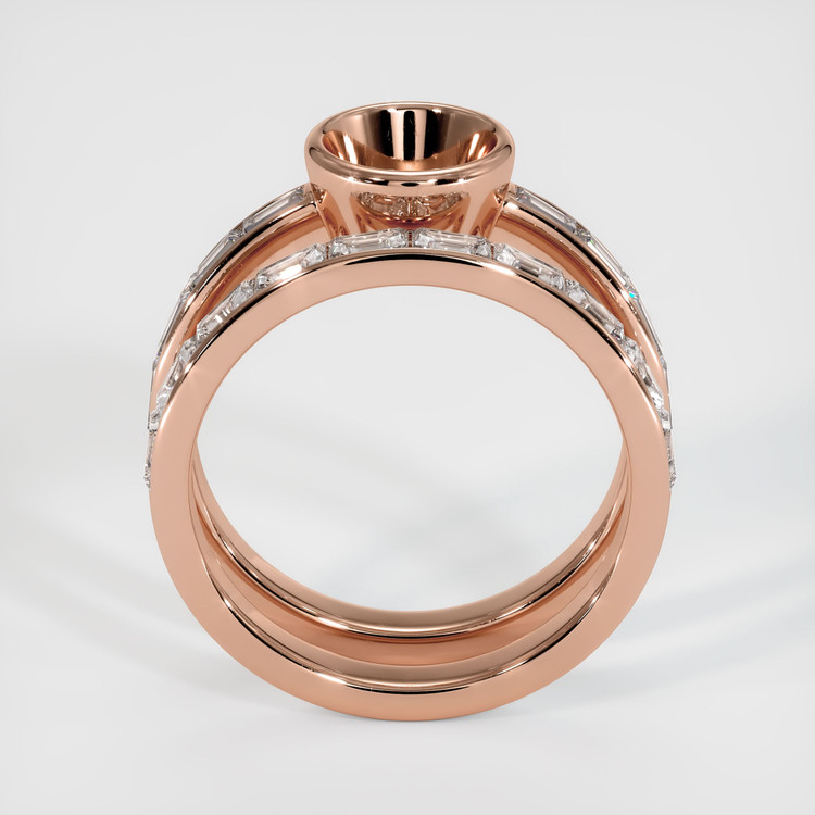 14K Rose Gold Wedding Set Ring Setting