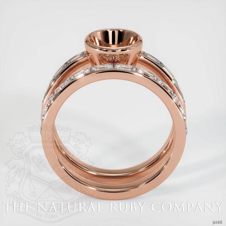 14K Rose Gold Wedding Set Ring Setting