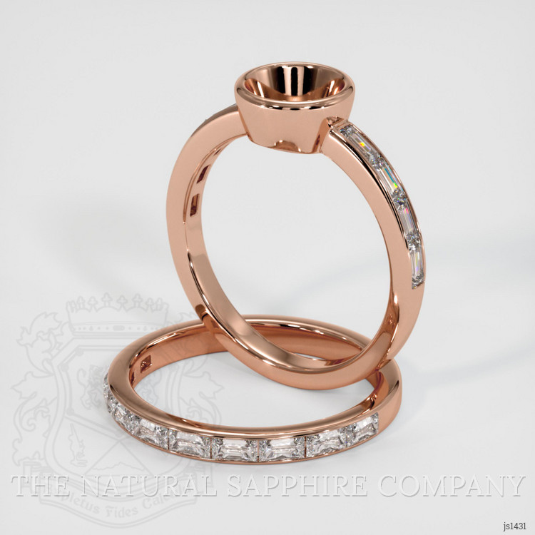 14K Rose Gold Wedding Set Ring Setting