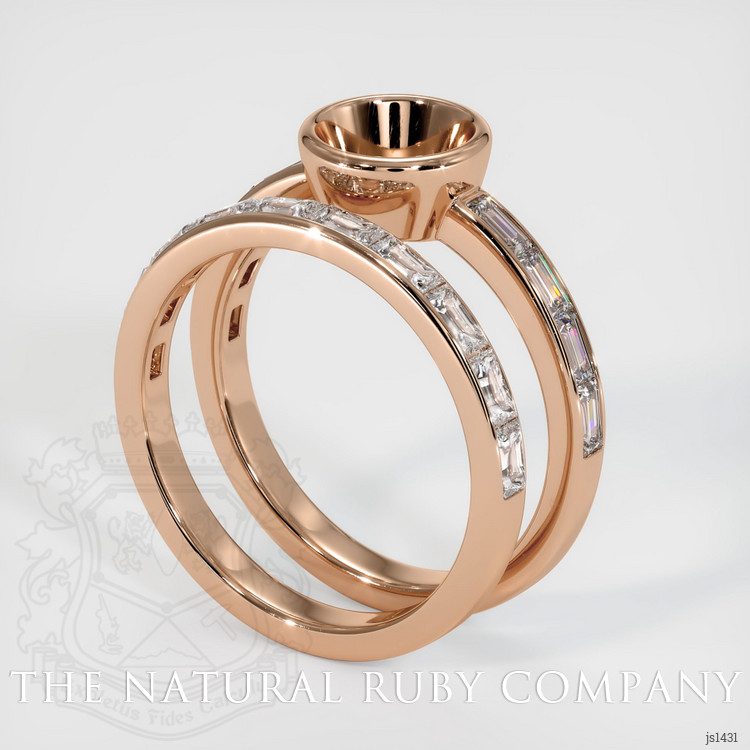 18K Rose Gold Wedding Set Ring Setting