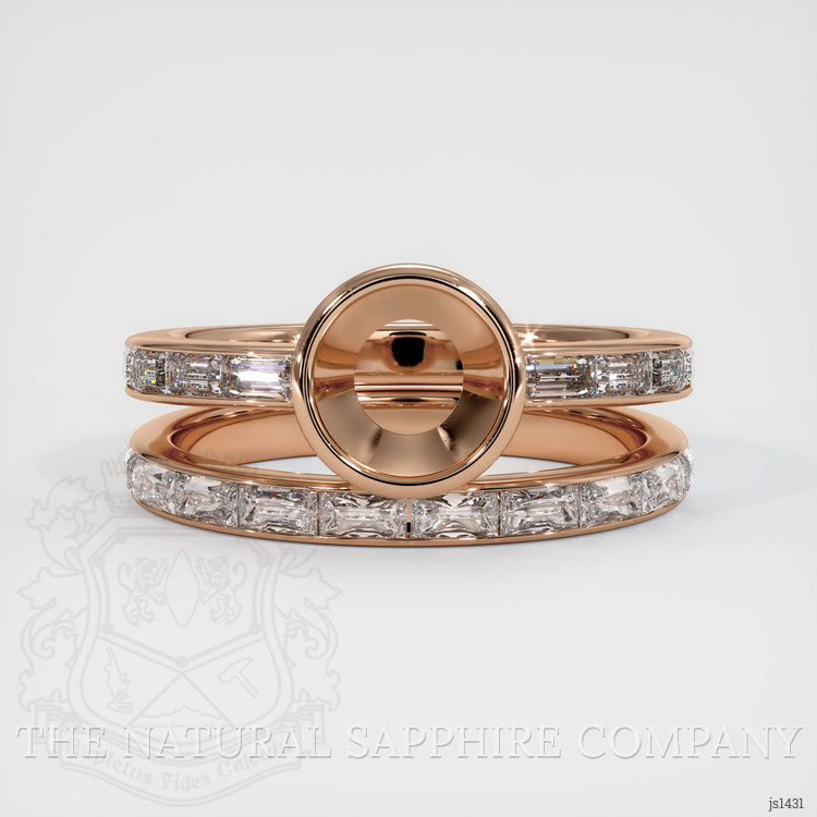 18K Rose Gold Wedding Set Ring Setting