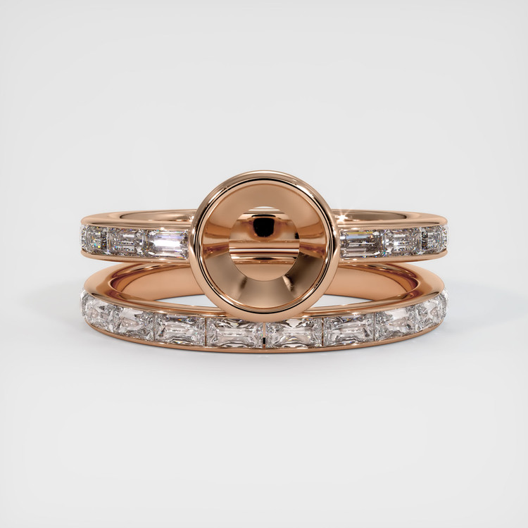 18K Rose Gold Wedding Set Ring Setting