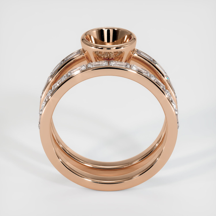 18K Rose Gold Wedding Set Ring Setting