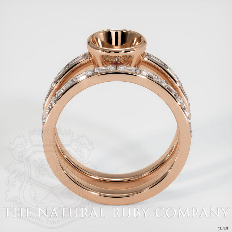 18K Rose Gold Wedding Set Ring Setting