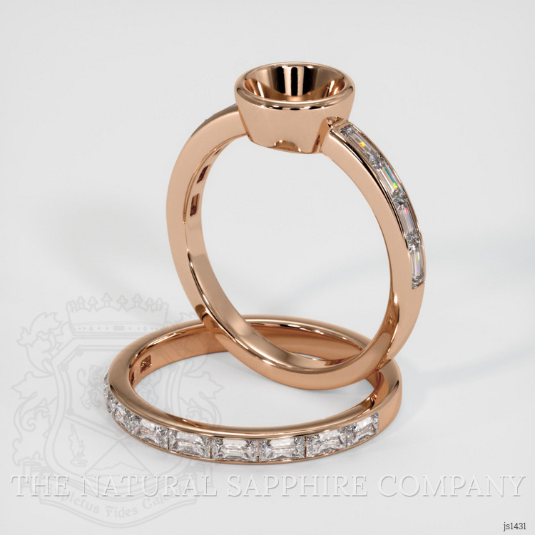 18K Rose Gold Wedding Set Ring Setting