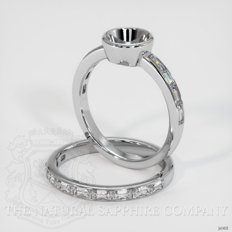 14K White Gold Wedding Set Ring Setting