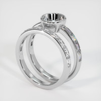 Wedding Set Emerald Ring 3.71 Ct., 18K White Gold Combination Setting