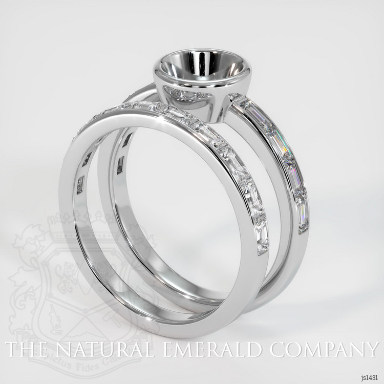 18K White Gold Wedding Set Ring Setting