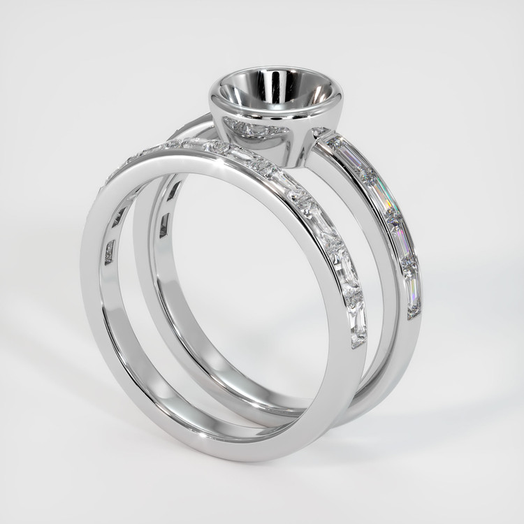 18K White Gold Wedding Set Ring Setting